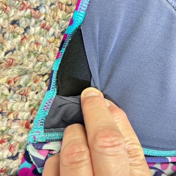 Victoria's Secret Teal Pink Abstract Animal Print Push-up Tankini Top Size L - Picture 5 of 11